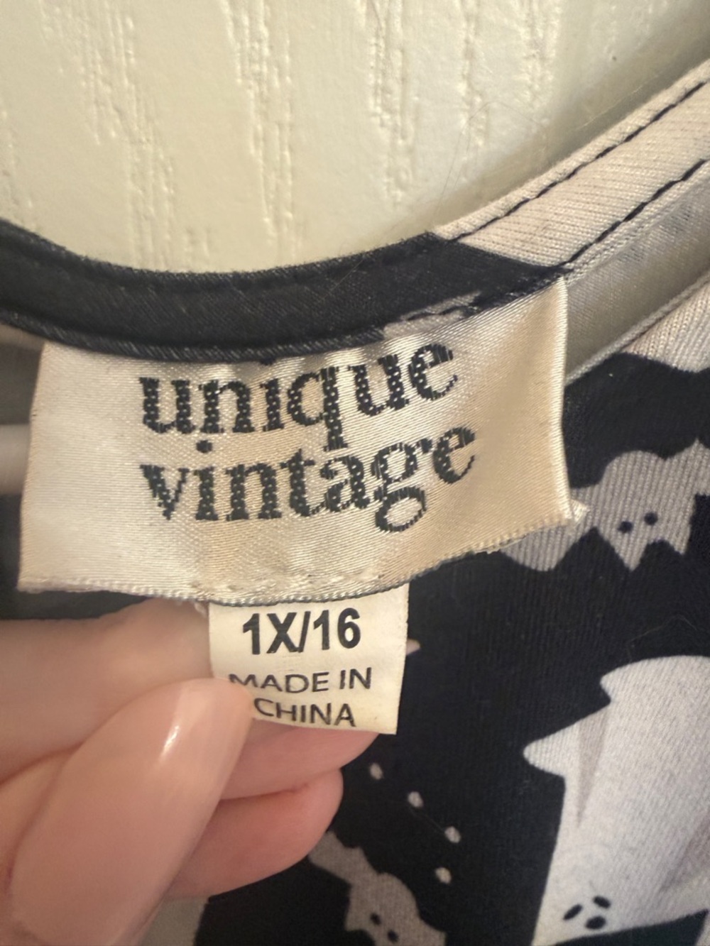 Unique Vintage Black Dress with White Ghost Motif - Picture 3 of 4